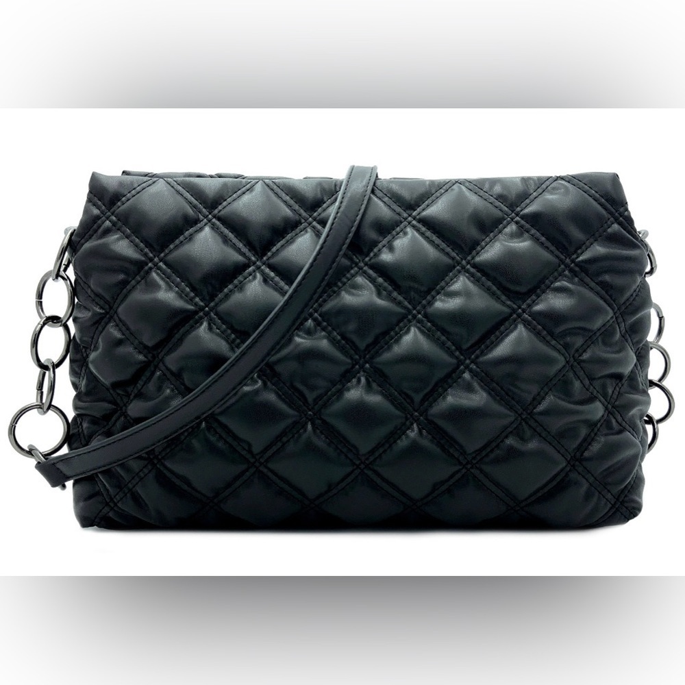 Gilda Paris Waffle Quilted Black Crossbody Bag NEW NWT - Picture 3 of 6